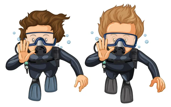 Hand gesture for scuba diving — Stock Vector