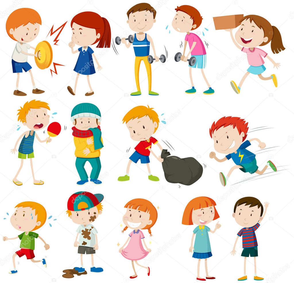 Imágenes personas realizando actividades en ingles Niños y niñas