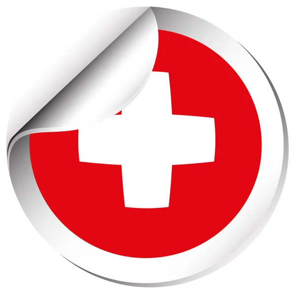Kulaté nálepky design pro švýcarská vlajka — Stockový vektor