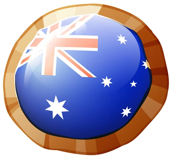 Flag of Australia on round badge — Stock Vector