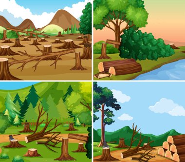 Deforestation dört farklı sahneleri