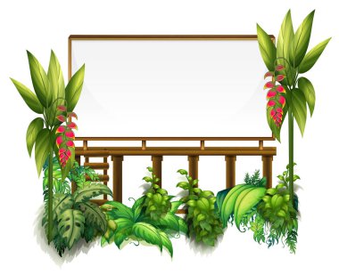 Pano şablonu yeşil bitkiler ile