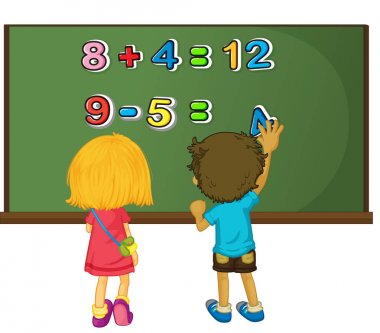 İki çocuk gemide matematik problem çözme