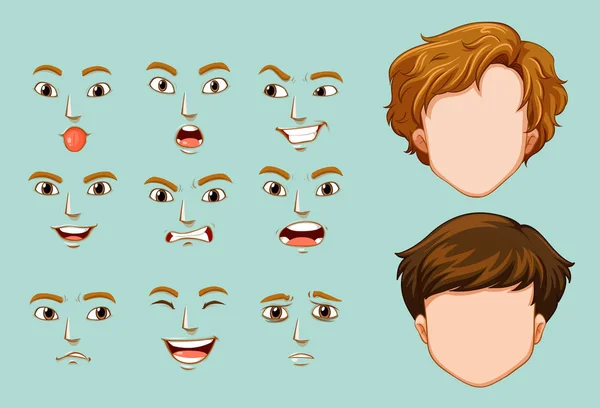 Personagens sem rosto e emoções diferentes —  Vetores de Stock