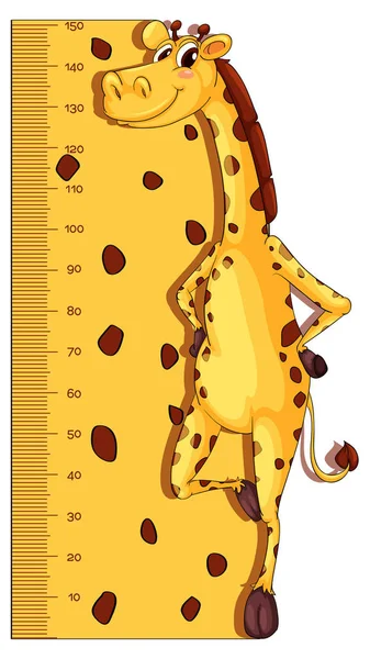 Magasság mérés diagram háttérben zsiráf — Stock Vector