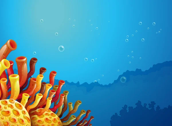 바다 밑 산호초 현장 — 스톡 벡터