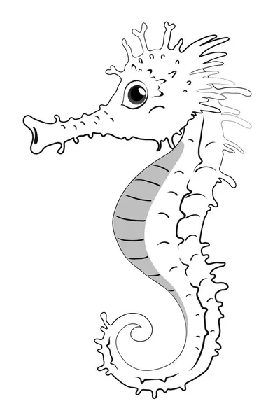 Doodle animal for seahorse — Stock Vector