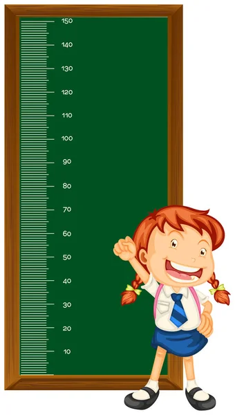 Γράφημα μέτρηση ύψους με κοριτσάκι — Διανυσματικό Αρχείο