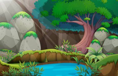 Su birikintisinin ile orman sahne