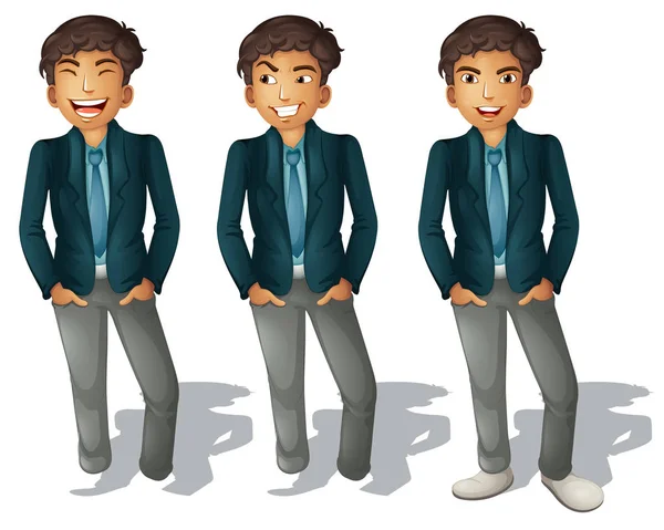 Hombre con diferentes emociones — Vector de stock