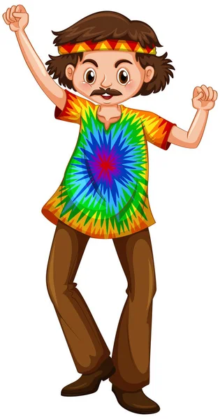 Homme en vêtements hippie — Image vectorielle