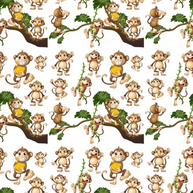 Sorunsuz arka plan tasarım sevimli maymun