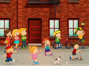 Çocuklar yolda oyun