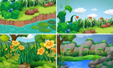 Çiçek bahçesinde dört perde