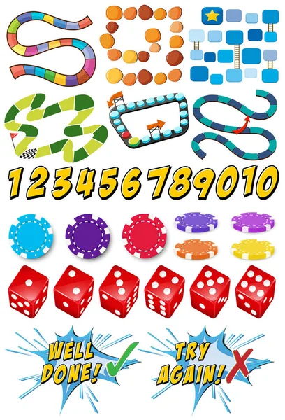Game templates and casino items — Stock Vector