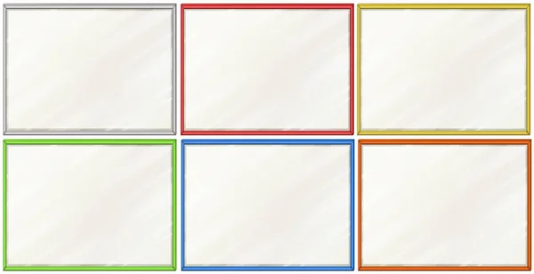 Blank boards with six color frames — Stock Vector