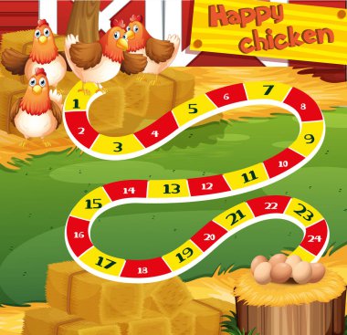 Tavuk çiftliğindeki şablonuyla boardgame