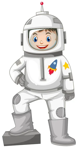 Happy boy in spacesuit — Stock Vector