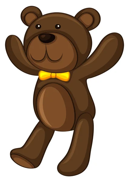 白色背景的棕色泰迪熊 — 图库矢量图片