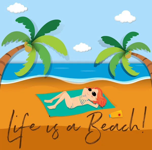 Expression de phrase pour la vie est une plage — Image vectorielle