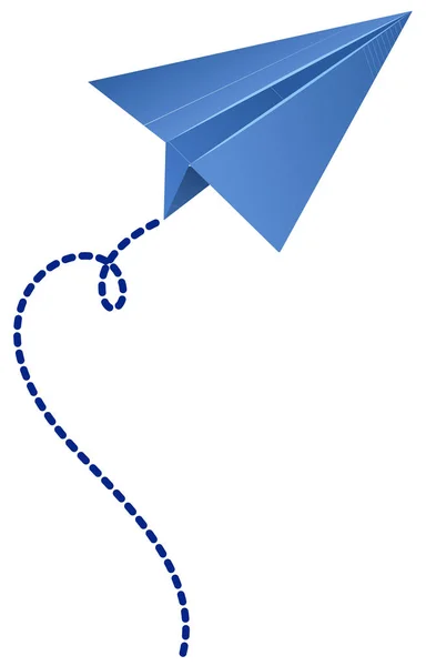 Origami letadla v modré barvě — Stockový vektor