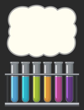 Sıvı kristal ile testtubes ile sınır şablonu