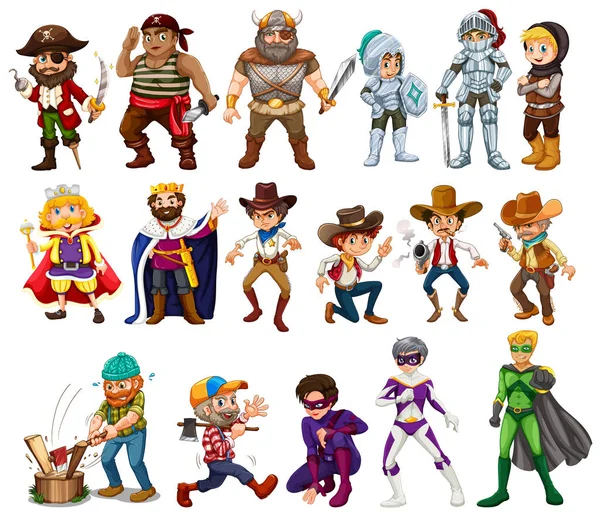 Des gens en costumes différents — Image vectorielle