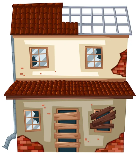 Yıkık penceresi olan eski ev