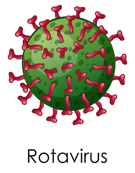 Wordcard für Rotavirus mit Bild des Virus — Stockvektor