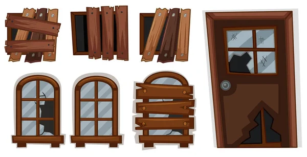 Vector: puertas y ventanas de | puertas y ventanas — Vector de stock