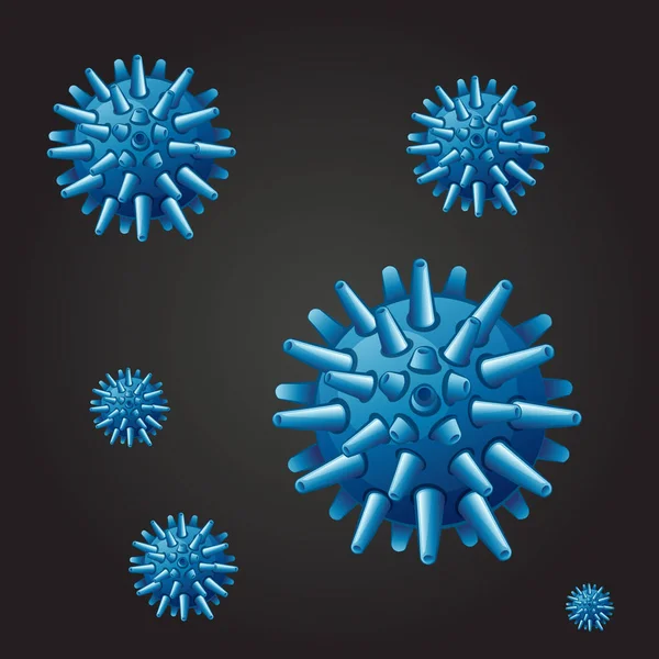 Sömlös bakgrund med blå virus — Stock vektor