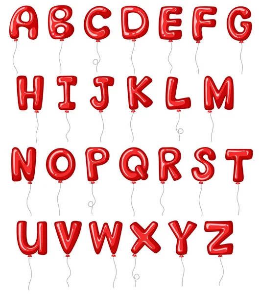 Conception de polices pour alphabets en rouge — Image vectorielle