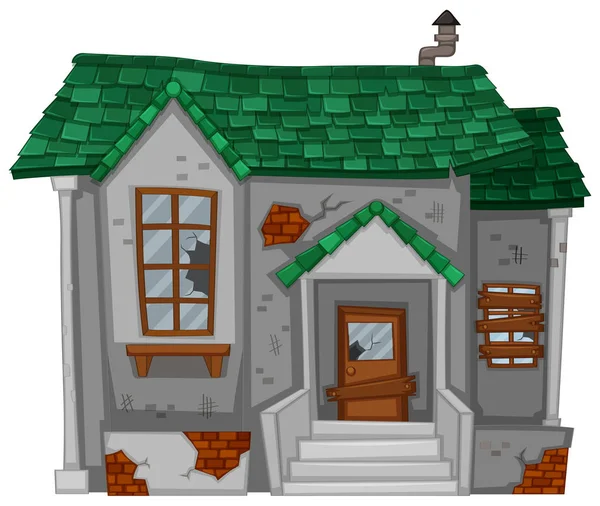 Yeşil çatı ile eski ev