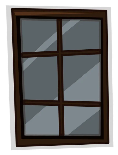 Ventana con marco de madera — Vector de stock