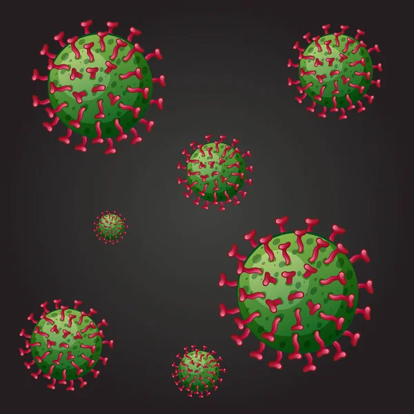 Sömlös bakgrund med gröna virus — Stock vektor