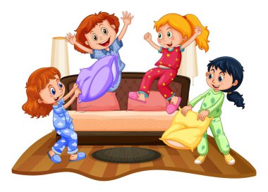Pek çok kız Pijama partisinde