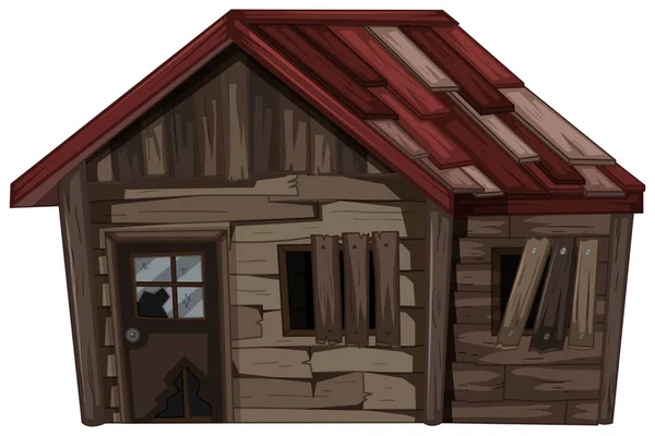 Wooden house with very bad condition — Stock Vector