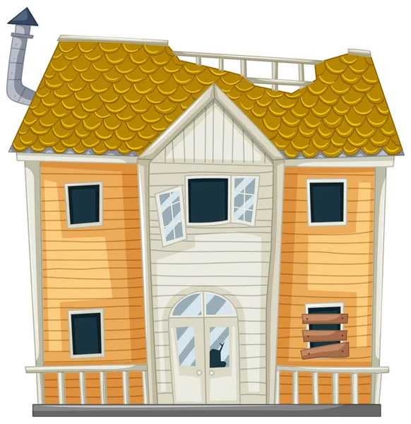 Kırık penceresi olan eski ev