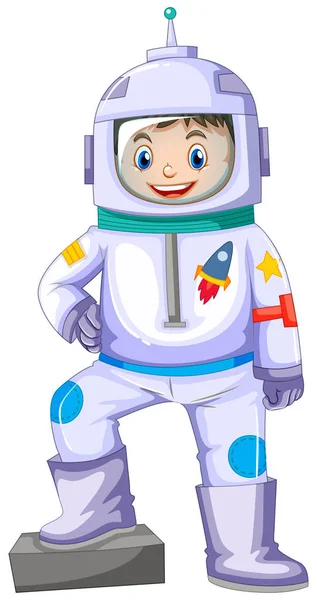 Boy in spacesuit smiling — Stock Vector