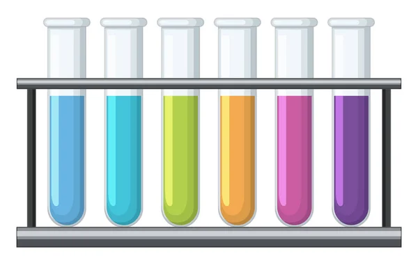 Produto químico colorido em tubos de ensaio —  Vetores de Stock
