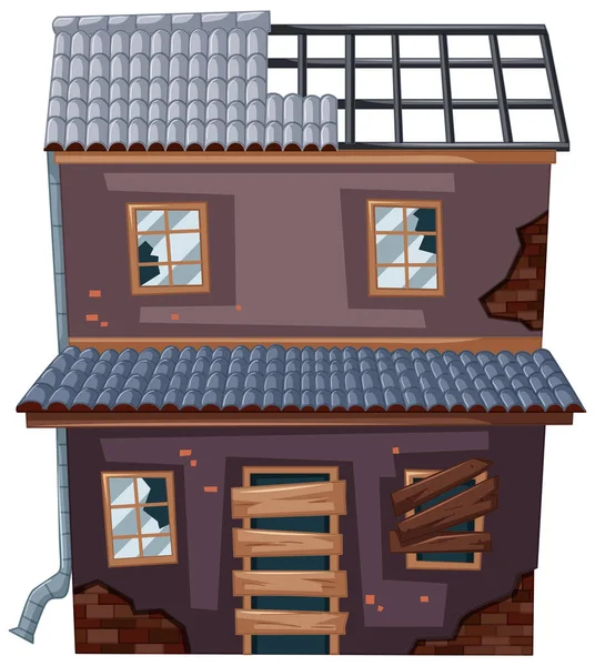 Old house with no roof — Stock Vector