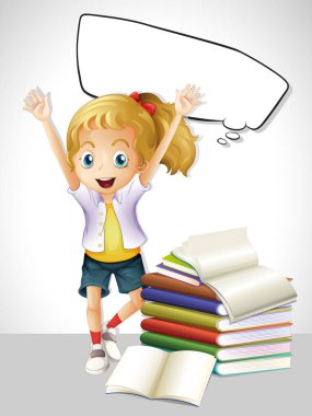 kız kitapları ve konuşma balonu