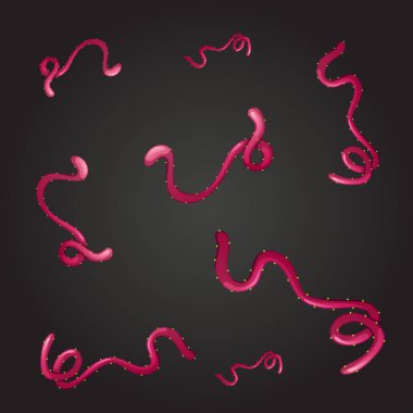 Siyah arka plan üzerine pembe virüs