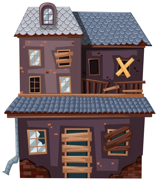 Tuğla ev ile kırık kapı ve pencere eşiği