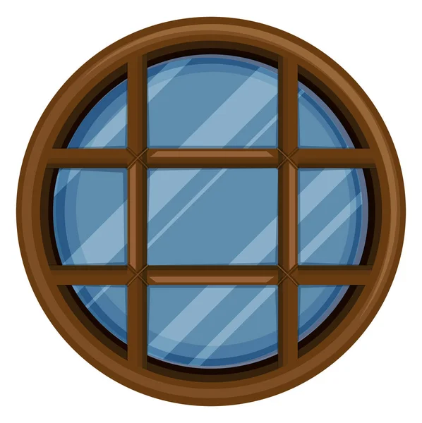 Finestra rotonda con vetro — Vettoriale Stock