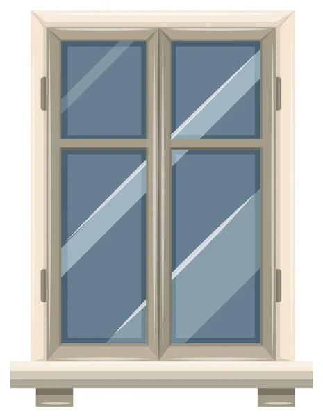 Finestra in vetro con cornice bianca — Vettoriale Stock