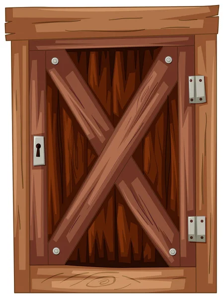 Vecchia porta in legno su sfondo bianco — Vettoriale Stock