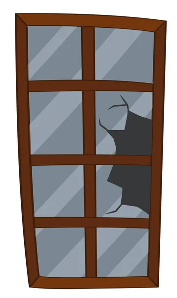 Fenster mit Glasscherben — Stockvektor
