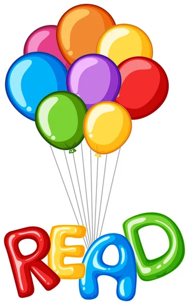 Ballons colorés et mot lu — Image vectorielle