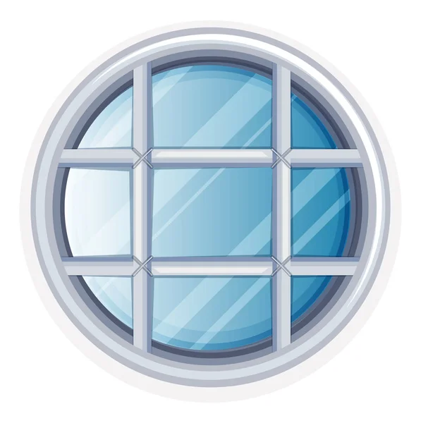 Στρογγυλό παράθυρο με λευκό πλαίσιο — Διανυσματικό Αρχείο